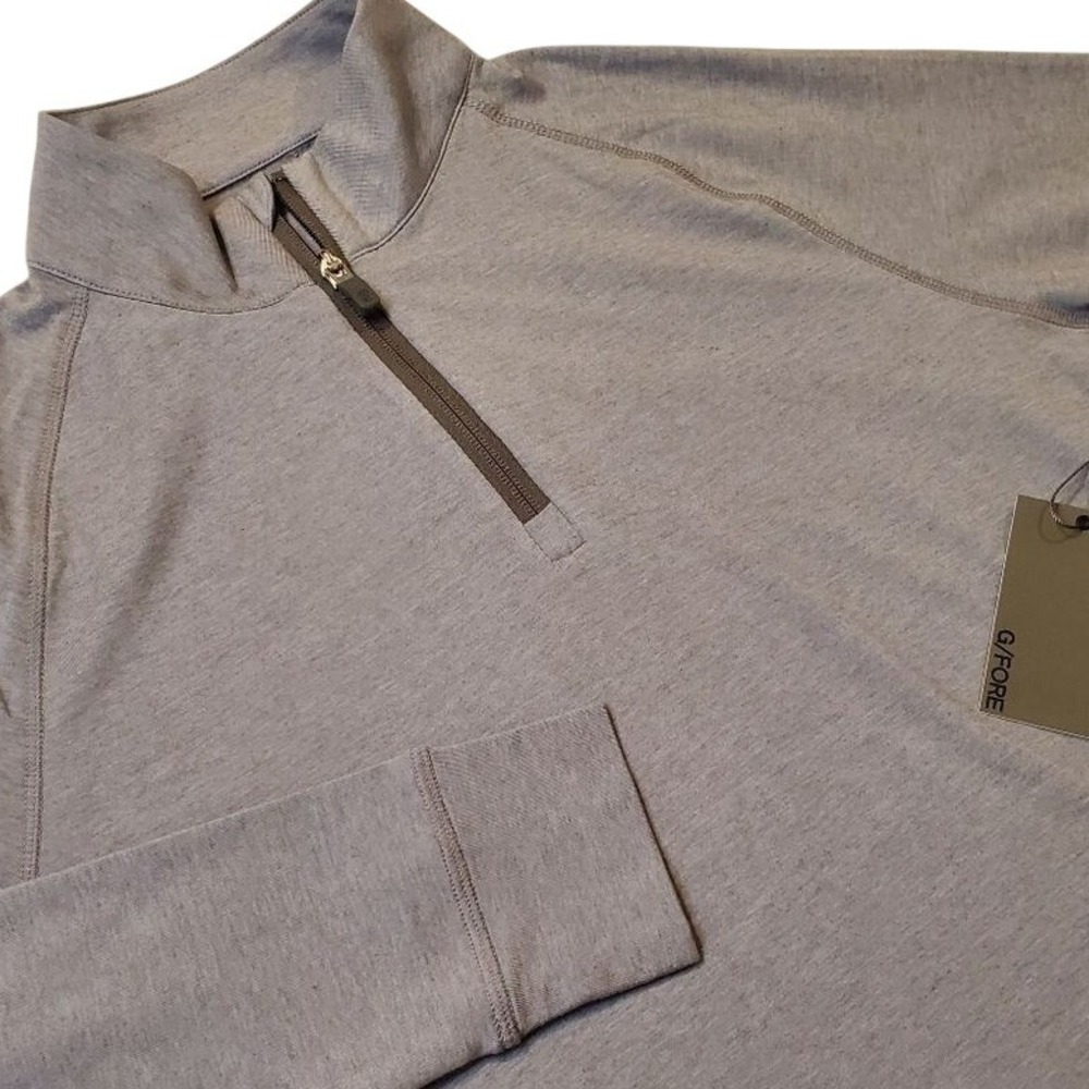 G/Fore Men's S Luxe Staple‎ Midlayer Quarter Zip Pullover Tech Jersey Gray NWT